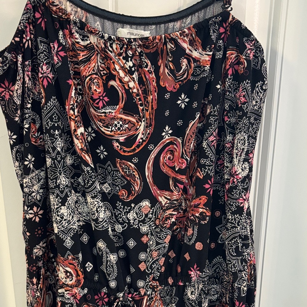 Maurices Black Paisley Print Spaghetti Strap Jumpsuit